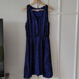 Rebecca Taylor blue & black silk dress